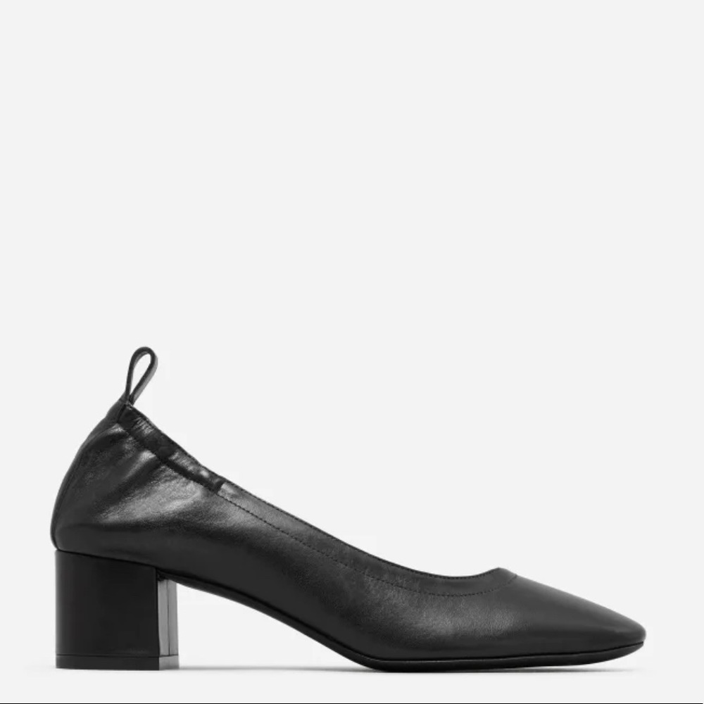 Everlane Black Leather Day Heels